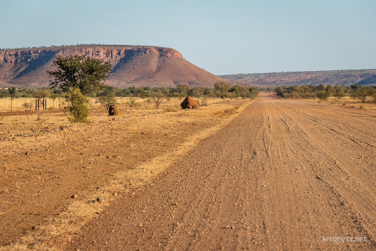 Last glance at the Kimberley's ancient hills.