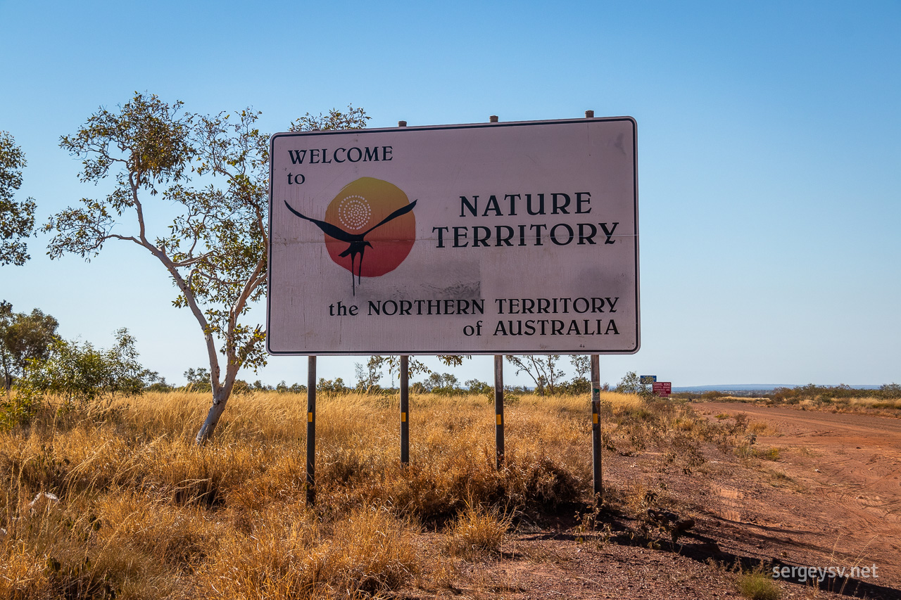 Re-entering the Northern Territory.